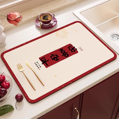 秒吸！厨房台面硅藻泥吸水垫