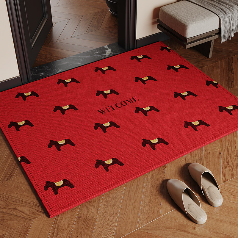马年红色入户门地垫2026新款门口地垫新年喜庆红色地垫大门口地毯,居家布艺,入户地垫,淘宝优惠券,粉丝福利购,淘宝优惠卷