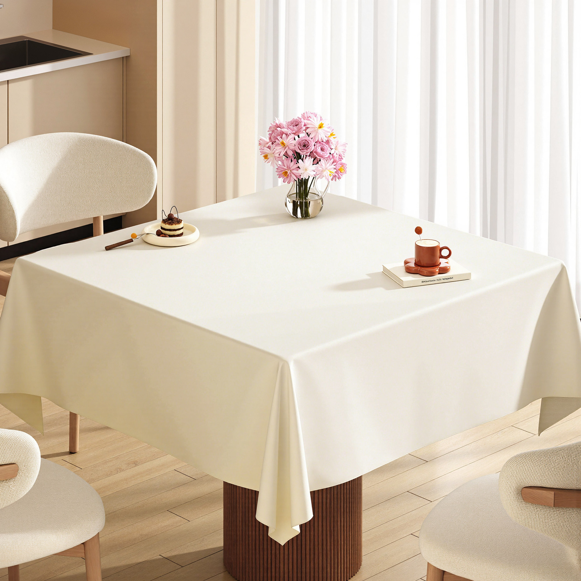 小羊皮正方形桌布防油防水免洗方桌台布茶几餐桌高级感专用保护垫,居家布艺,桌布,淘宝优惠券,粉丝福利购,淘宝优惠卷