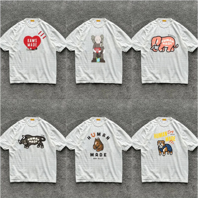 现货 HUMAN MADE 26SS夏日新款竹节棉圆领印花