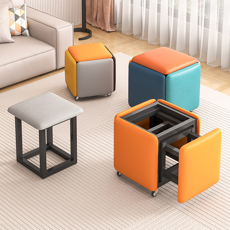 组合折叠凳家用凳可叠放沙发凳多功能魔方凳茶几板凳可收纳小凳子