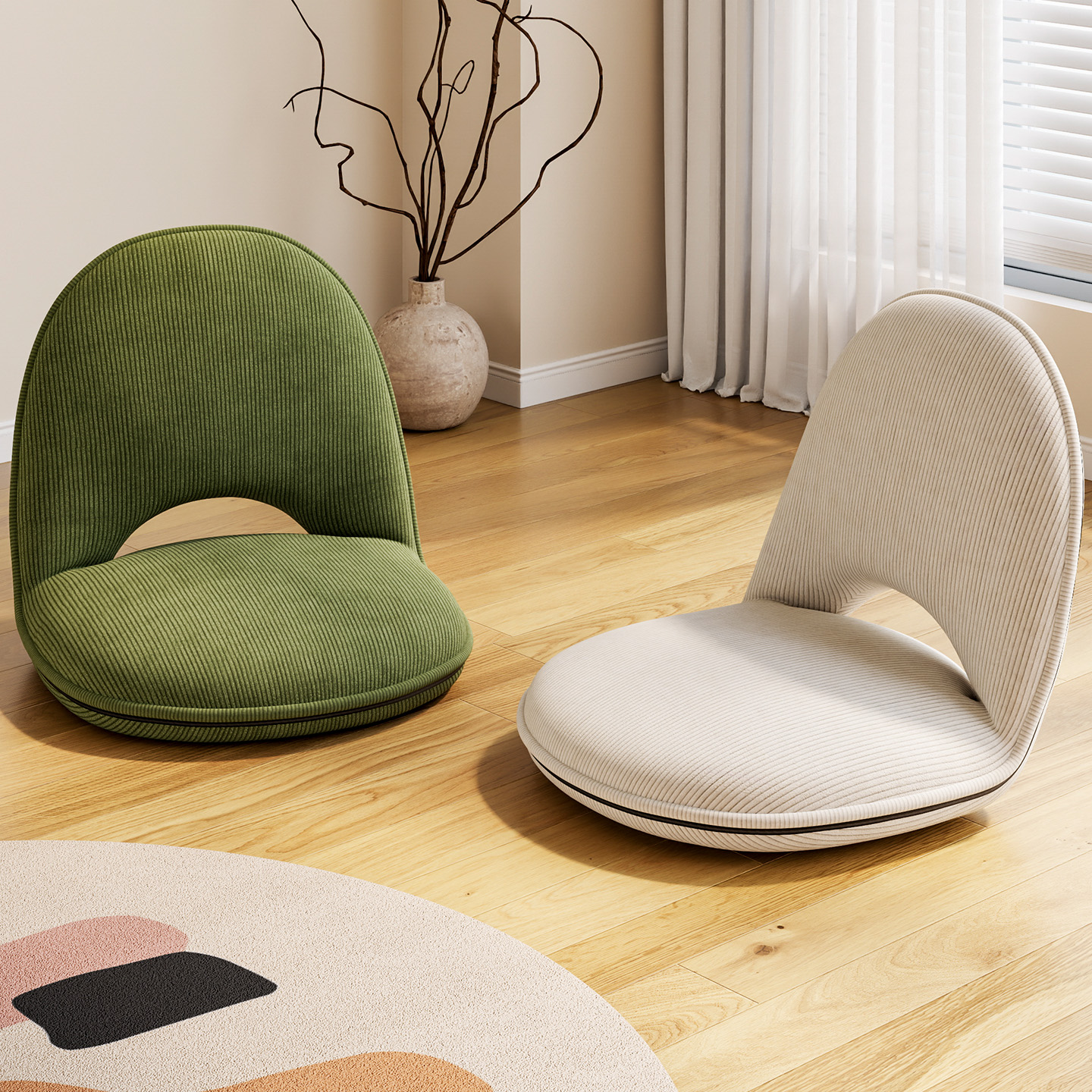 单人小沙发懒人沙发榻榻米座椅沙发靠背椅卧室飘窗椅坐垫客厅阳台