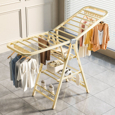 晾衣架落地可折叠阳台家用加粗加厚室外晾衣架室内落地式晾晒衣架