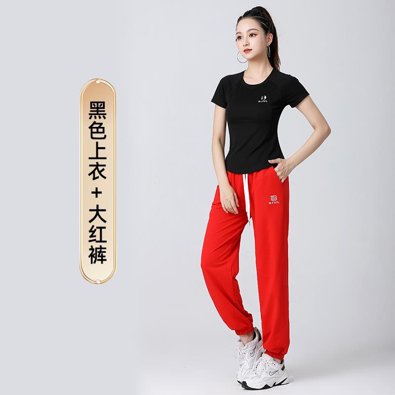 新款杨丽萍广场舞服装新款套装短袖夏季时尚修身显瘦鬼步舞蹈健身