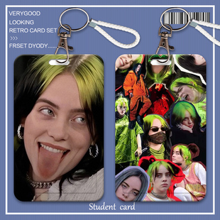 BillieEilish卡套学生饭卡校园卡校牌公交卡挂脖胸卡带挂绳碧梨女