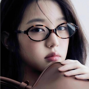 M家SMU04Z-F防蓝光眼镜张元英同款椭圆小框板材镜框可配近视变色