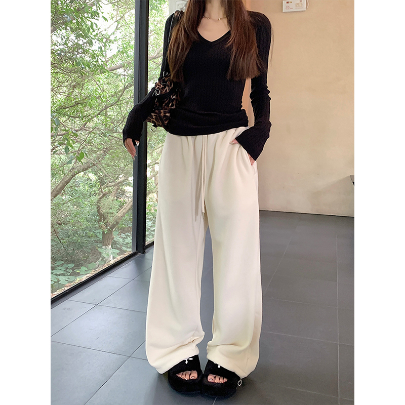 羊羔毛垂感休闲百搭束脚裤