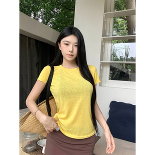 薄款 MosesQueen魔西女王夏季 雪花棉短袖 t恤2025夏季 微透上衣INS