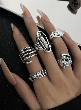 欧美外贸酷帅女士抓手指环朋克风