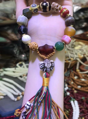 直播多宝文玩菩提串珠手链民族风编织手串女男款复古饰品