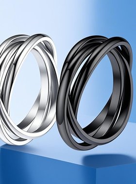 不锈钢戒指女不掉色小众欧美冷淡