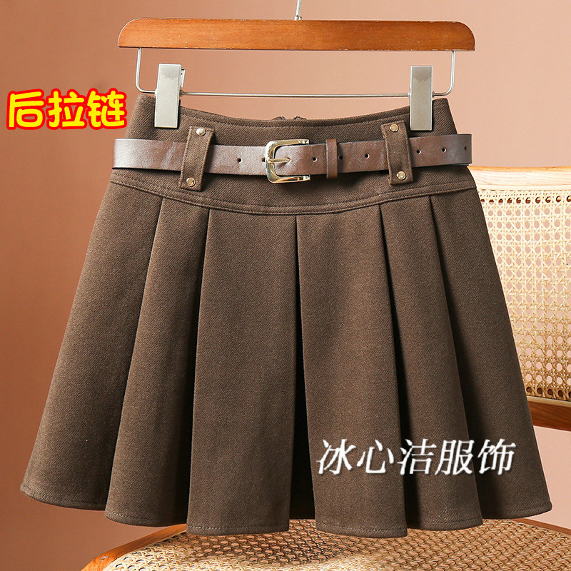 学院风毛呢短裙半身裙