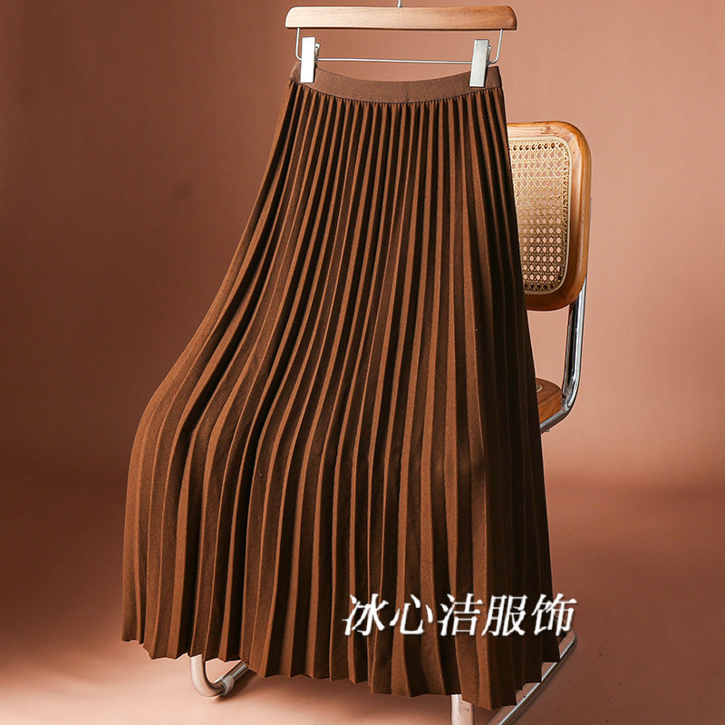 高腰显瘦加厚毛呢百褶裙半身裙