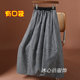 抽绳口袋格子半身裙子女秋冬2025新款 大摆裙高级条纹裙显瘦长裙