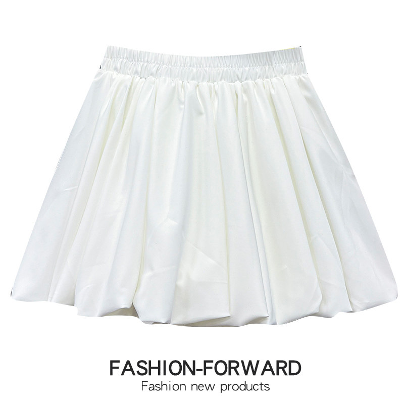 白色云朵花苞裙短裙半身裙女2026春季新款小个子南瓜蓬蓬裙子半裙