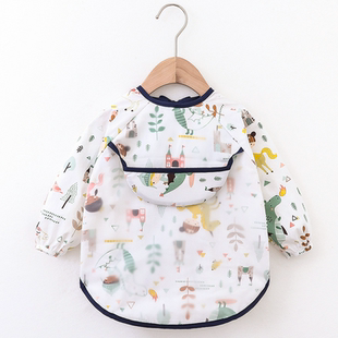 儿童秋冬洋气喂饭罩衣女宝宝冬季包衣男童倒穿衣纯棉春秋倒褂护衣