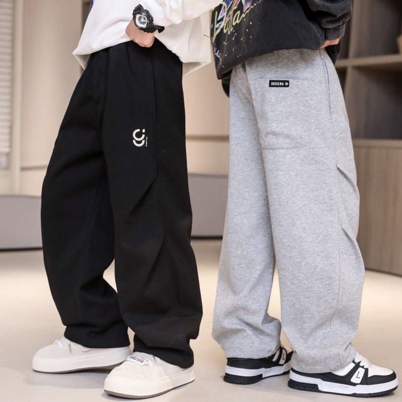 男童裤子春秋季中大童2025新款儿童直筒运动裤男孩春装休闲长裤