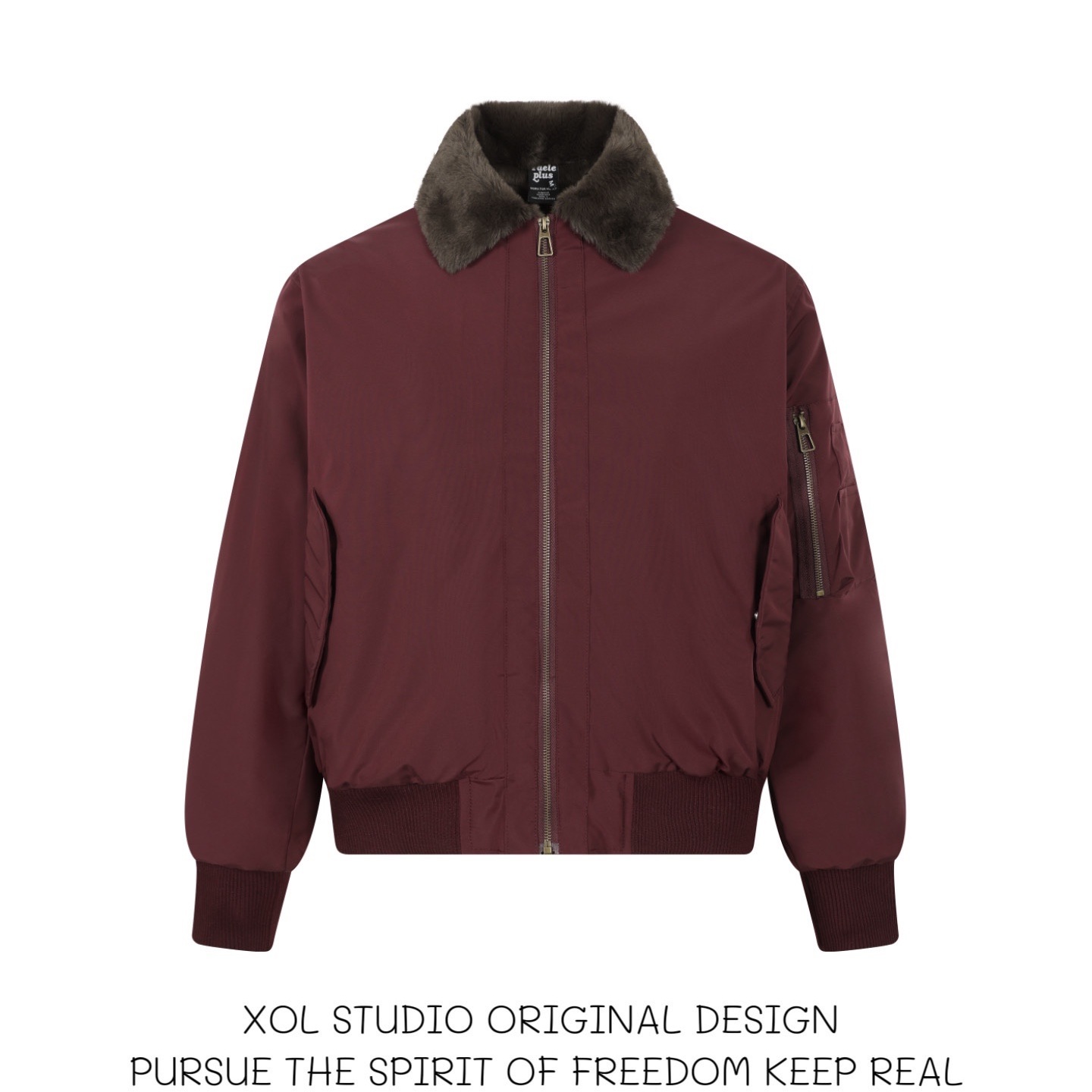 基础毛领飞行员棉服夹克