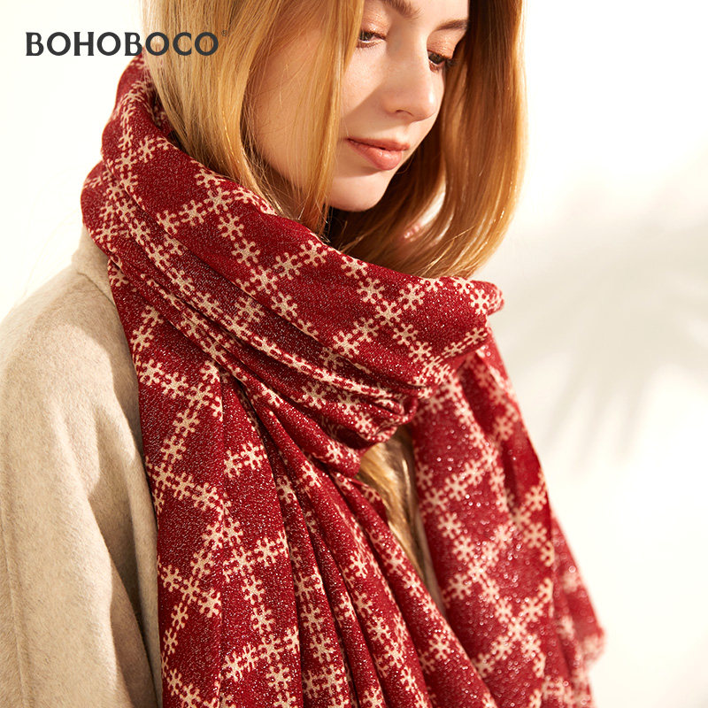 纯羊毛围巾格子外搭薄款披肩