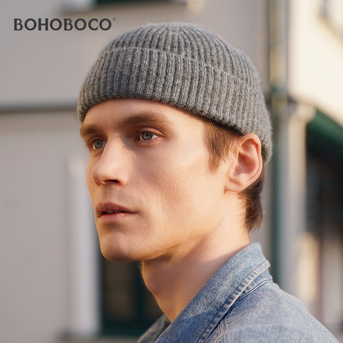 嘻哈纯山羊绒瓜皮地主ins帽子