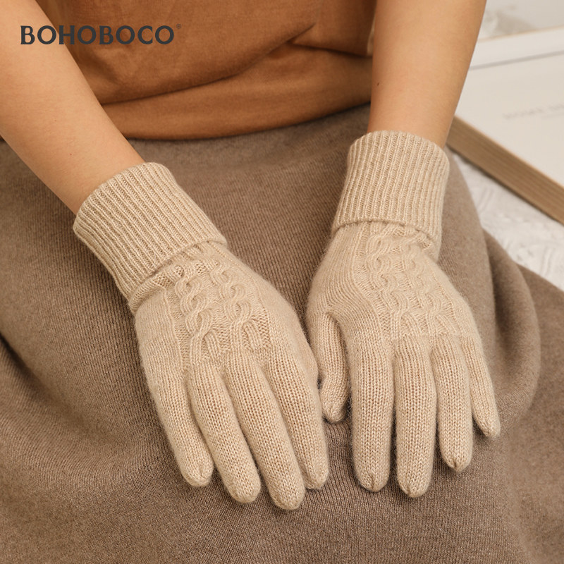 羊绒手套厚款保暖女秋冬