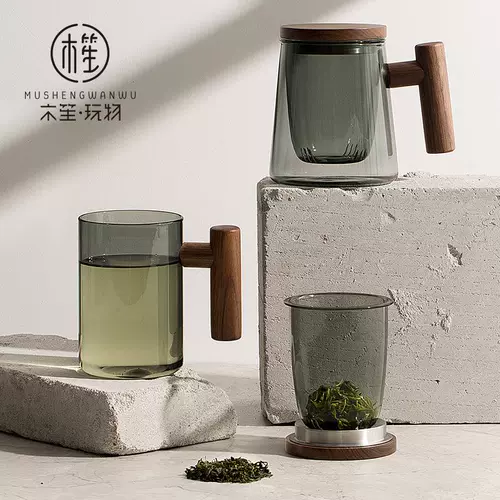 Креативная стеклянная чайная чашка, стеклянный зеленый чай, простой и элегантный дизайн