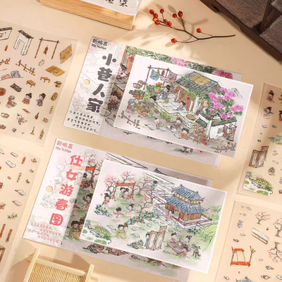 新屿言11.0新款造景贴纸覆膜工艺微缩场景迷你解压3D造景diy贴画