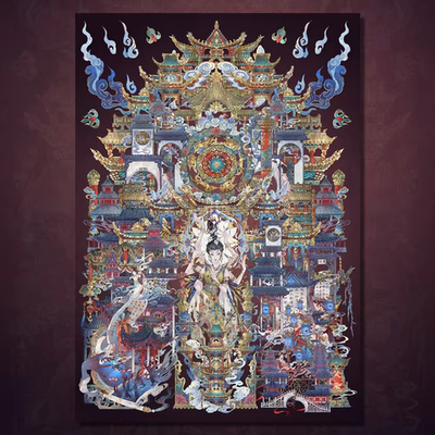 沐瑶 · 李富贵贝壳光2.0雷音寺造景贴纸微缩场景国风DIY贴画