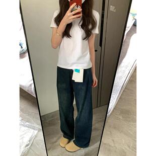 搭春秋大码 衫 女款 上衣正肩纯棉打底自留内T恤短袖 宽松白色 夏季