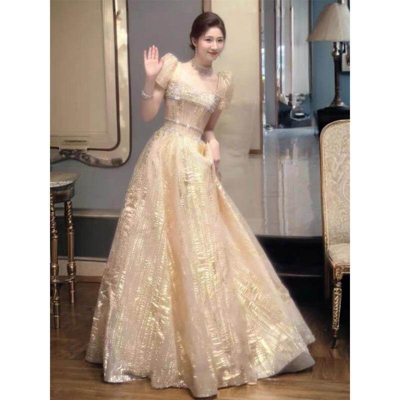 奢小众服晚礼服逃生日结婚公主裙高端轻新娘订婚在主持人宴会敬酒