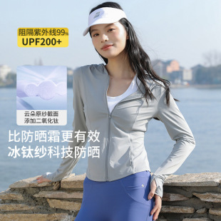 透气防紫外线冰丝防晒服女防晒外套上衣 薄款 原纱修身 防晒衣女夏季