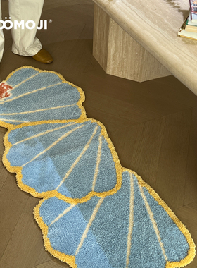 WOOMOJI原创贝壳地毯客厅沙发卧室床边毯创意艺术脚垫柔软可爱