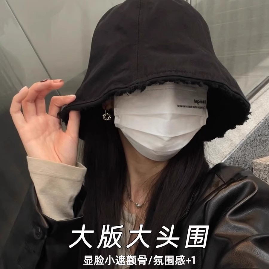 洋气好看2025新款帽子女渔夫帽女款夏季冬季黑色秋冬盆帽水桶帽