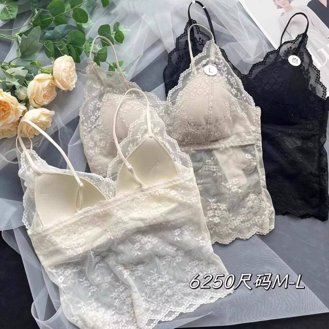 法式蕾丝吊带背心美背内衣女夏季