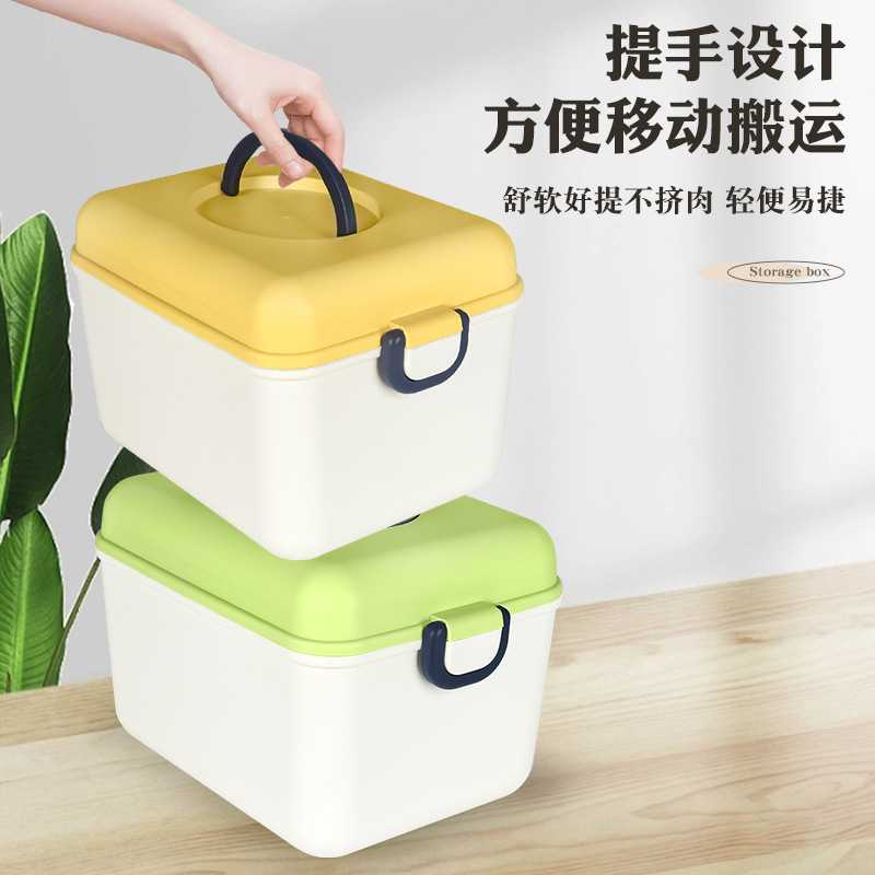 手提收纳盒带盖子家用塑料儿童