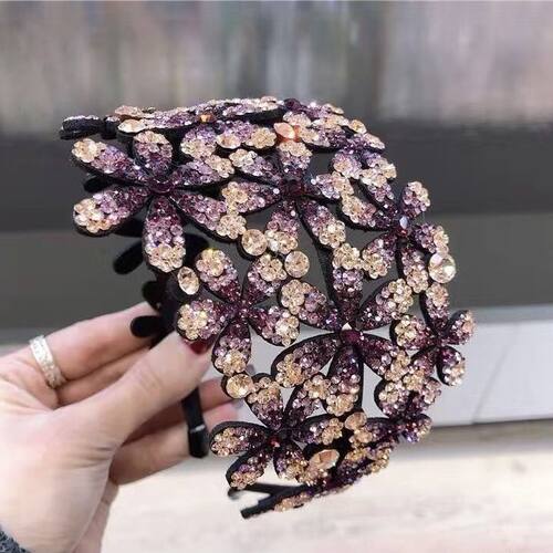 韩国宽边花朵发箍遮白发神器水钻防滑花开富贵头饰韩系压发卡发饰
