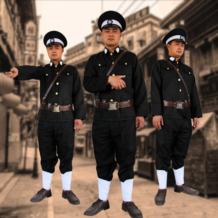 二狗子汉奸民国服装演出服巡捕房伪军黄协军国民官衣服成人演出服
