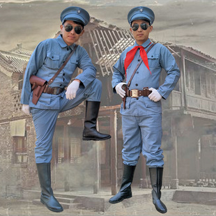 成人北伐军衣服演出服国民革命军军官服装南昌起服舞台话剧服议服