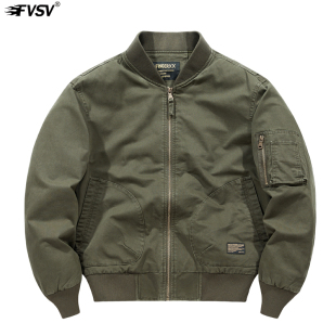 秋冬飞行服外套棒球服 复古纯棉休闲ma1飞行员夹克男新款 美式 工装