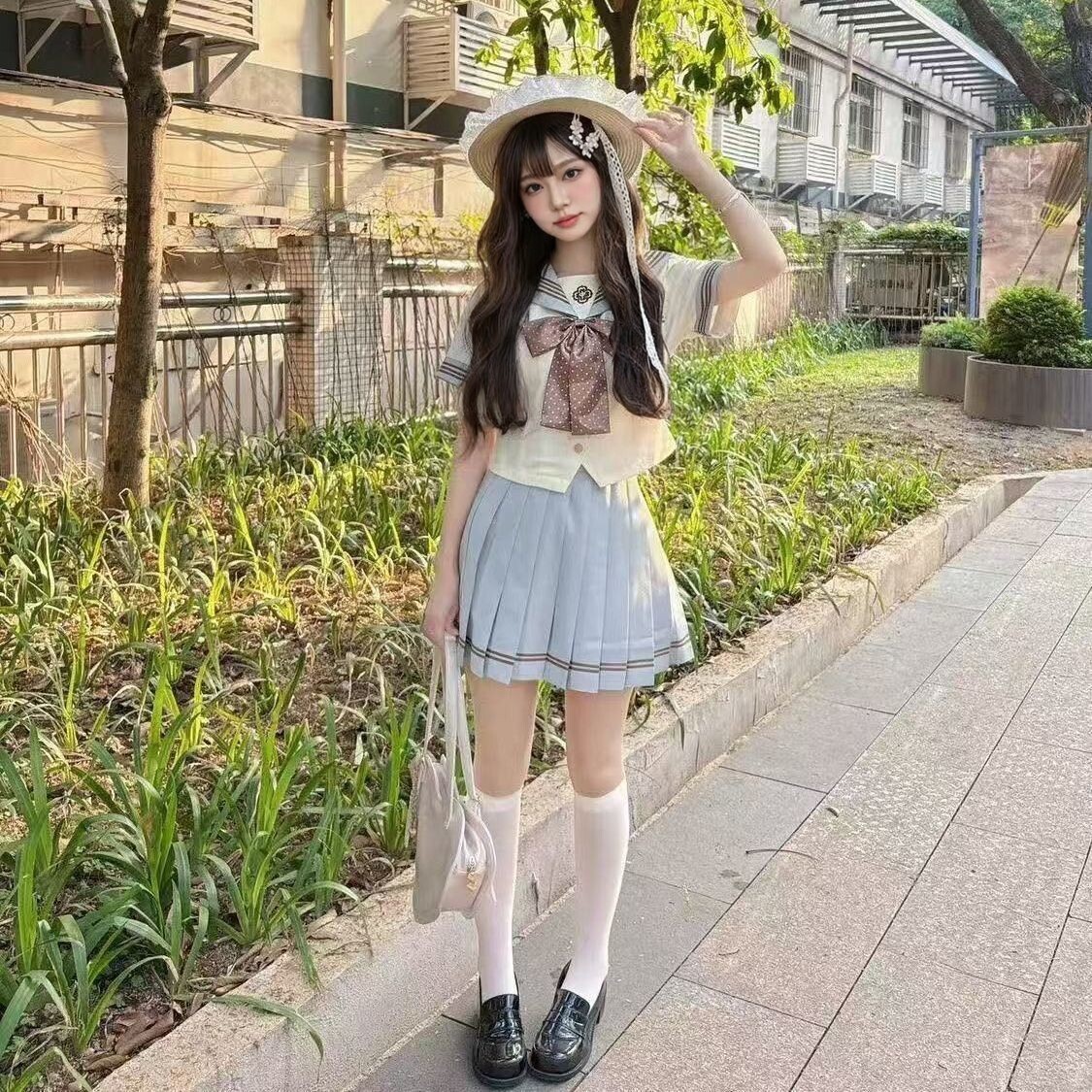 轻音柠檬原创水手服JK制服短袖套装日系学院风可爱少女百褶裙两件