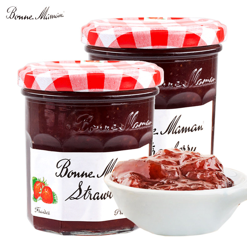 蓓妮妈妈 2瓶 草莓果酱370g/瓶 法国进口烘焙酱 土司蘸料 调味酱