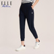 八分裤 ELLE 中裤 女松紧腰薄款 显瘦 Active户外穿搭冰丝运动休闲裤