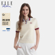POLO衫 女春夏时尚 高级撞色T恤上衣 Active学院风翻领针织短袖 ELLE