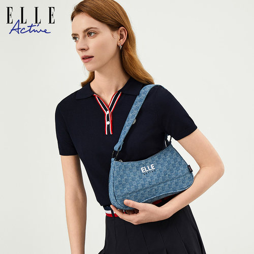 ELLEActive仿牛仔潮流腋下包