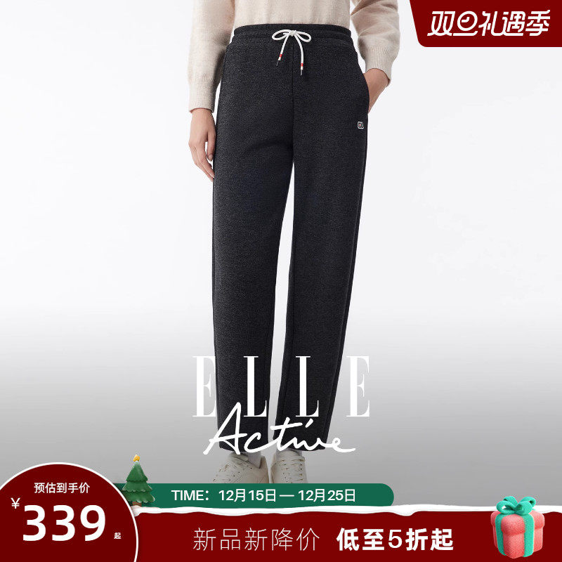 松紧腰宽松休闲卫裤女