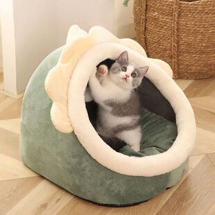 猫咪保暖狗狗床可拆洗宠物窝垫子保暖窝垫 猫窝狗窝半封闭猫屋冬季