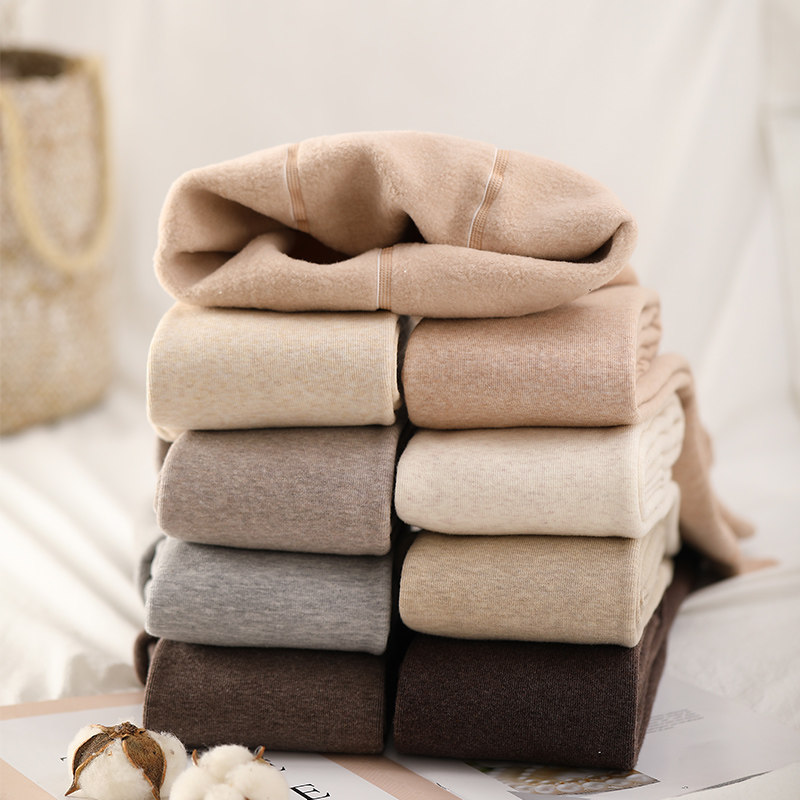 棉羊毛竖条纹冬季羊绒打底裤女外穿连裤袜加绒加厚保暖一体裤踩脚