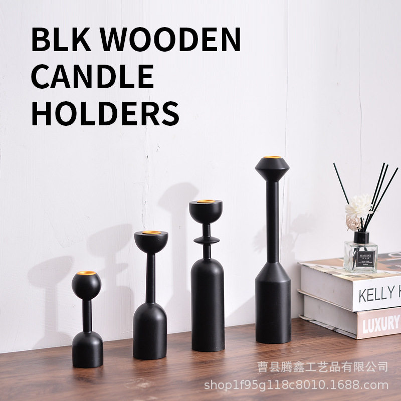 实木无尽之柱烛台罗马式