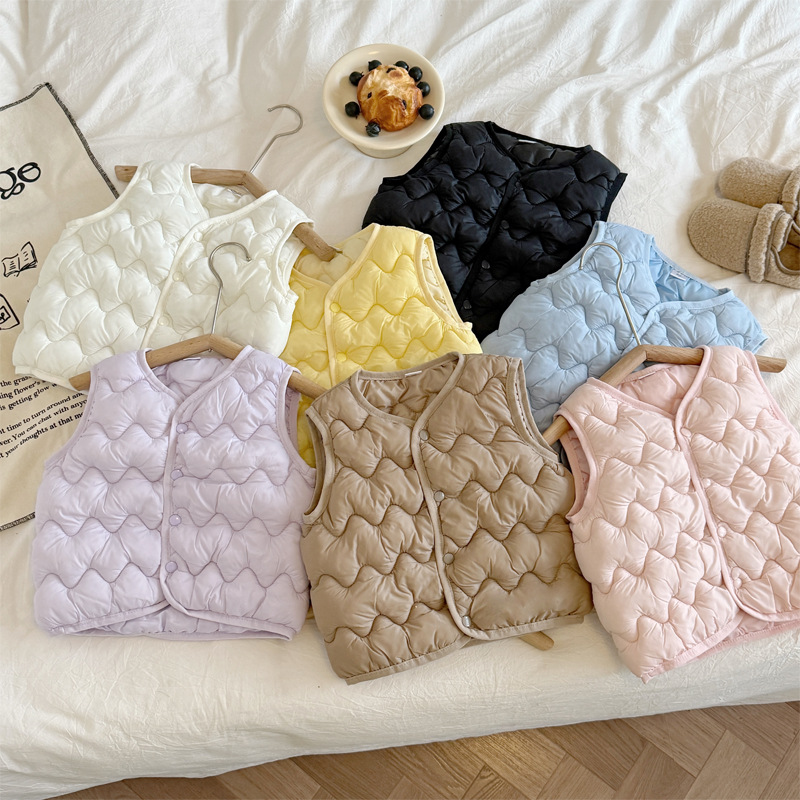 儿童羽绒棉马甲宝宝秋冬新款背心男女童马夹中小童春秋外传坎肩
