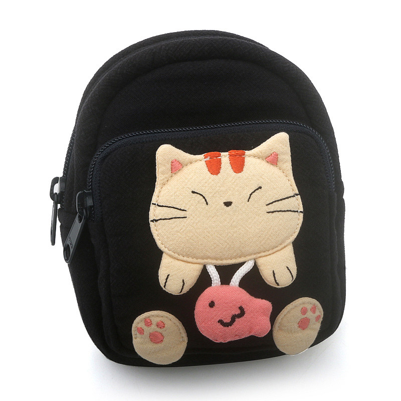 kine猫布艺零钱钥匙包挂饰小包包
